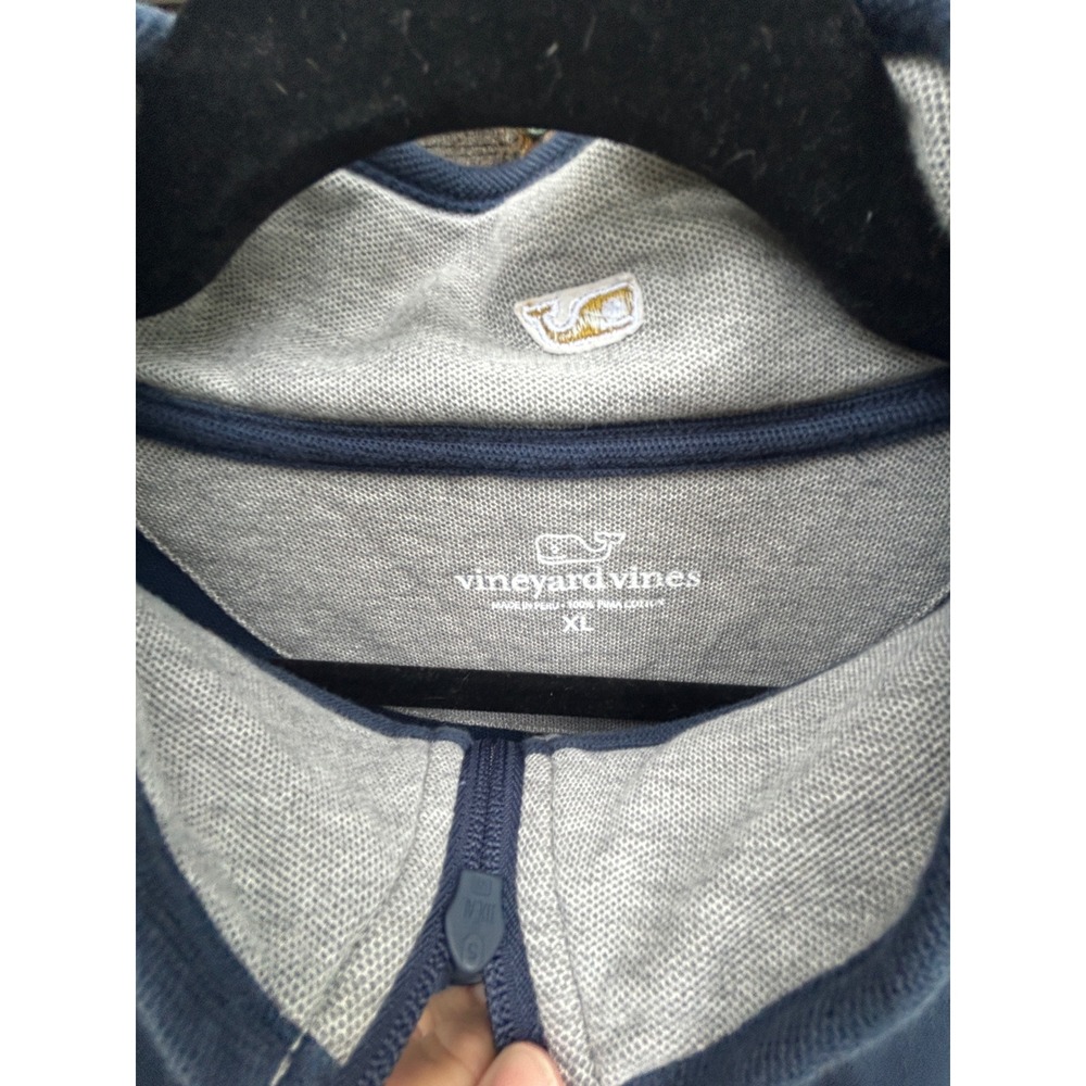 Vineyard Vines Notre Dame 1/4 Zip Pullover XL Navy Utility Preppy Heritage Irish - Picture 4 of 7